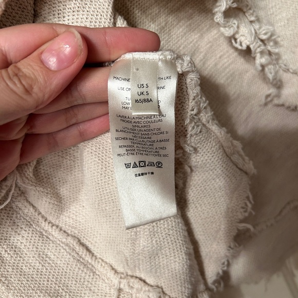 FREE PEOPLE WE THE FREE CREAM NORTH STAR V-NECK TEE-SHIRT SWEATER- SEE PICS - Picture 10 of 12